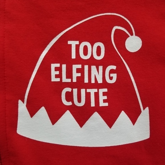 New Lullaby Lane "Too Elfing Cute" Red Hooded Fleece Playsuit Sz. 0-3M - Picture 3 of 10